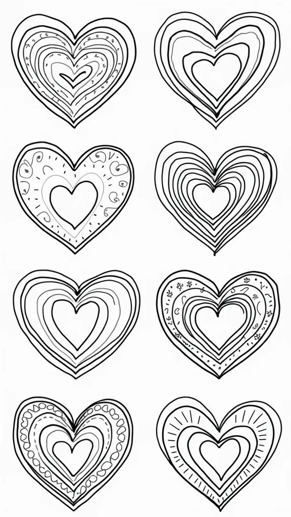 printable cute heart coloring pages